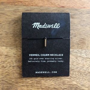 NWT Madewell Vermeil Charm Necklace, Black